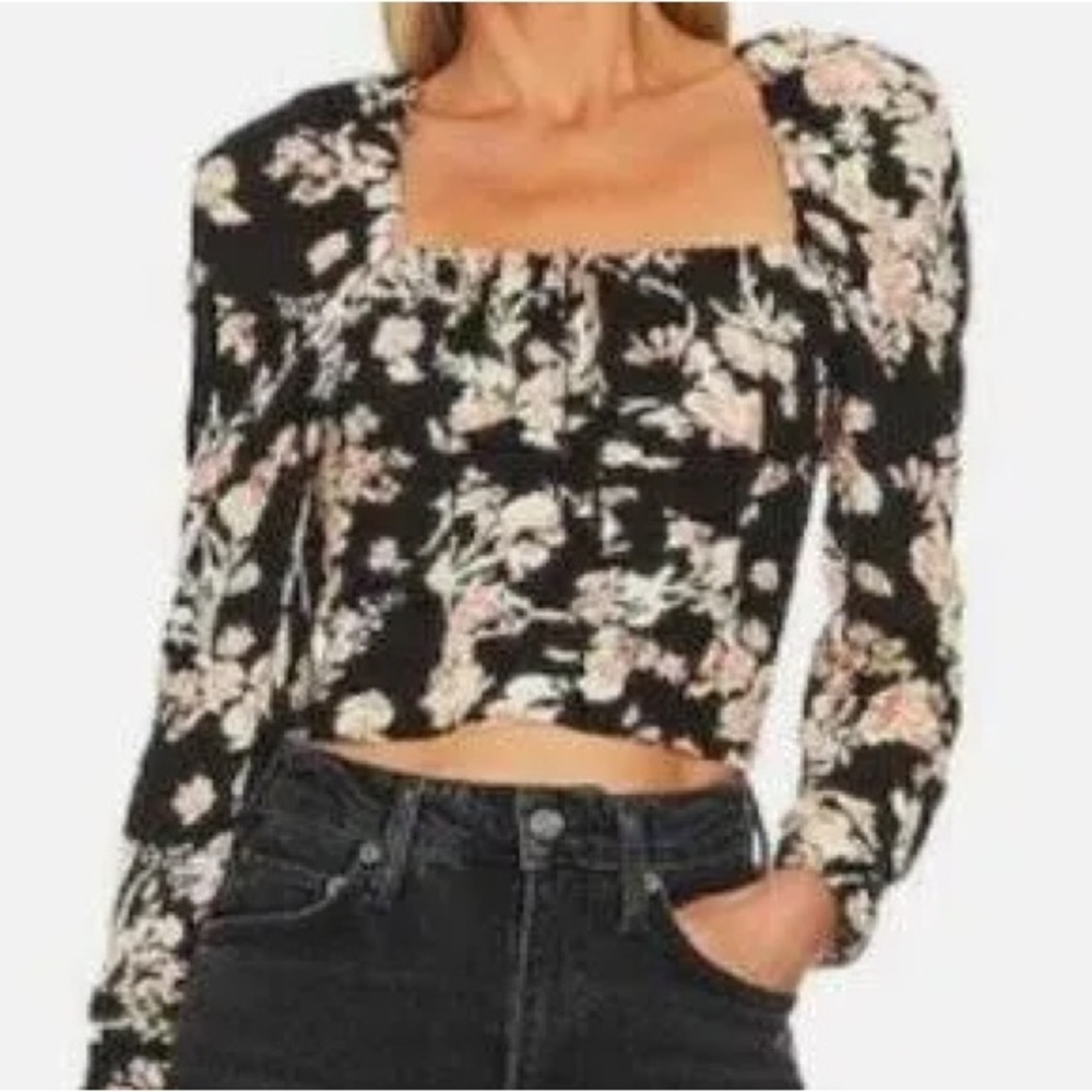 Free People Hilary Floral Print Crop Top. - Picture 3 of 3